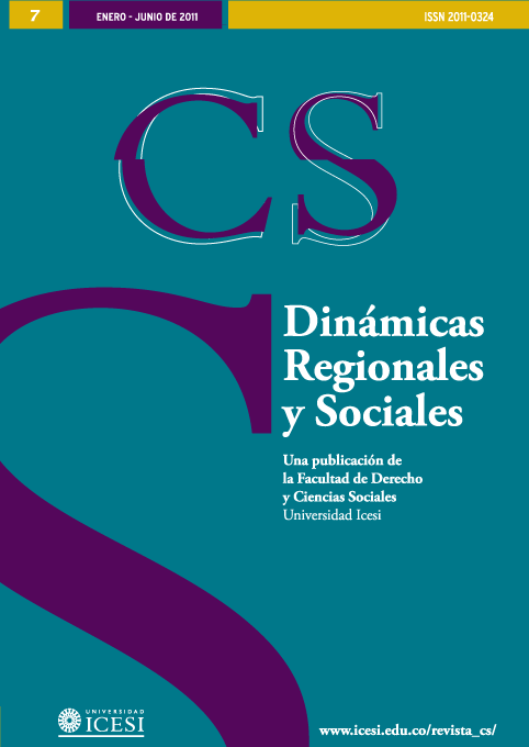 					Visualizar n. 7 (2011): No. 7, Enero-Junio (2011): Dinámicas Regionales y Sociales
				